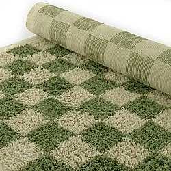 Ryamattor - Elsey Natural Cotton Shaggy (grön/beige)