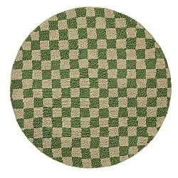Rund matta - Elsey Natural Cotton Shaggy (grön/beige)