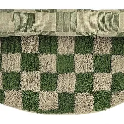 Rund matta - Elsey Natural Cotton Shaggy (grön/beige)
