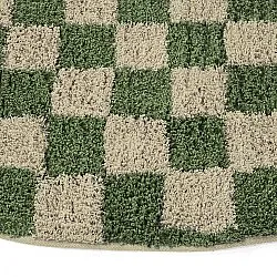 Rund matta - Elsey Natural Cotton Shaggy (grön/beige)