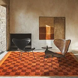 Ryamattor - Elsey Natural Cotton Shaggy (orange/röd)