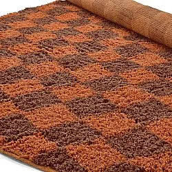 Rund matta - Elsey Natural Cotton Shaggy (orange/röd)