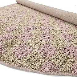 Rund matta - Elsey Natural Cotton Shaggy (rosa/orange)