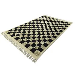 Ryamattor - Elsey Natural Cotton Shaggy (svart/beige)