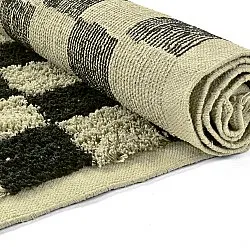 Ryamattor - Elsey Natural Cotton Shaggy (svart/beige)