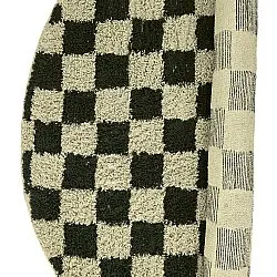 Rund matta - Elsey Natural Cotton Shaggy (svart/beige)