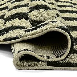 Rund matta - Elsey Natural Cotton Shaggy (svart/beige)