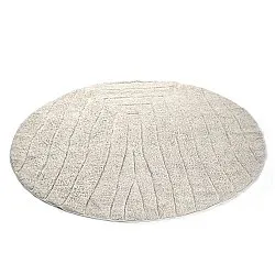 Rund matta - Farley Natural Cotton Shaggy (offwhite)