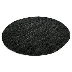 Rund matta - Farley Natural Cotton Shaggy (svart)