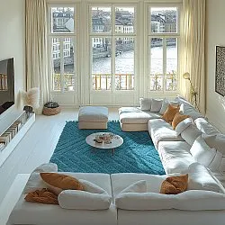 Ryamattor - Farley Natural Cotton Shaggy (turkos)