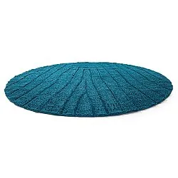 Rund matta - Farley Natural Cotton Shaggy (turkos)