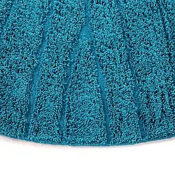 Rund matta - Farley Natural Cotton Shaggy (turkos)