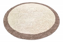 Rund matta - Galliano Natural Cotton Shaggy (offwhite/brun)
