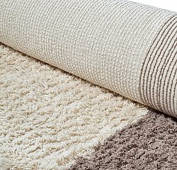 Rund matta - Galliano Natural Cotton Shaggy (offwhite/brun)