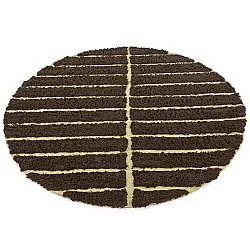 Rund Matta - Ikara Natural Cotton Shaggy (brun)