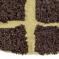 Rund Matta - Ikara Natural Cotton Shaggy (brun)