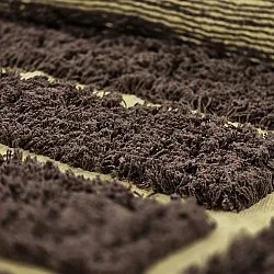 Rund Matta - Ikara Natural Cotton Shaggy (brun)