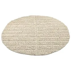 Rund Matta - Ikara Natural Cotton Shaggy (creme)