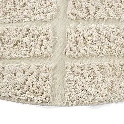 Rund Matta - Ikara Natural Cotton Shaggy (creme)