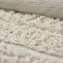 Rund Matta - Ikara Natural Cotton Shaggy (creme)