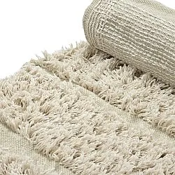 Rund Matta - Ikara Natural Cotton Shaggy (creme)