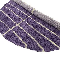 Rund Matta - Ikara Natural Cotton Shaggy (lila)