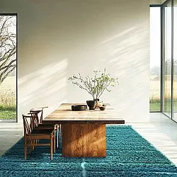 Ryamattor - Ikara Natural Cotton Shaggy (turkos)