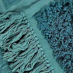 Ryamattor - Ikara Natural Cotton Shaggy (turkos)
