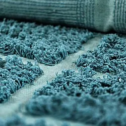 Ryamattor - Ikara Natural Cotton Shaggy (turkos)