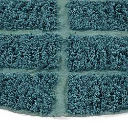 Rund Matta - Ikara Natural Cotton Shaggy (turkos)