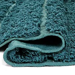 Rund Matta - Ikara Natural Cotton Shaggy (turkos)