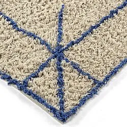 Ryamattor - Kairi Natural Cotton Shaggy (beige/blå)