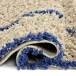 Ryamattor - Kairi Natural Cotton Shaggy (beige/blå)