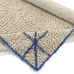 Ryamattor - Kairi Natural Cotton Shaggy (beige/blå)