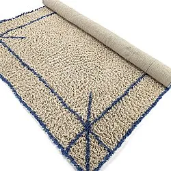 Ryamattor - Kairi Natural Cotton Shaggy (beige/blå)