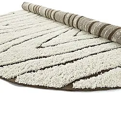 Rund matta - Kindon Natural Cotton Shaggy (offwhite/brun)