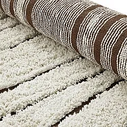 Rund matta - Kindon Natural Cotton Shaggy (offwhite/brun)