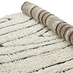 Rund matta - Kindon Natural Cotton Shaggy (offwhite/brun)