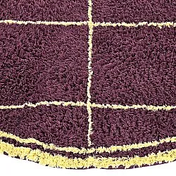 Rund Matta - Lana Natural Cotton Shaggy (vinröd/gul)