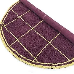 Rund Matta - Lana Natural Cotton Shaggy (vinröd/gul)