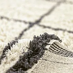 Ryamattor - Lana Natural Cotton Shaggy (creme/mörkgrå)