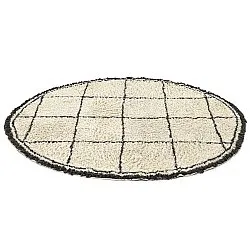 Rund Matta - Lana Natural Cotton Shaggy (creme/mörkgrå)