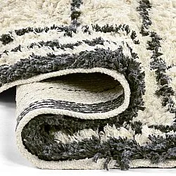 Rund Matta - Lana Natural Cotton Shaggy (creme/mörkgrå)