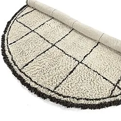 Rund Matta - Lana Natural Cotton Shaggy (creme/mörkgrå)