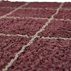 Ryamattor - Lana Natural Cotton Shaggy (taupe/röd)
