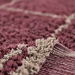Ryamattor - Lana Natural Cotton Shaggy (taupe/röd)