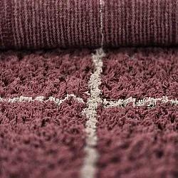Ryamattor - Lana Natural Cotton Shaggy (taupe/röd)