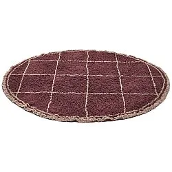 Rund Matta - Lana Natural Cotton Shaggy (taupe/röd)