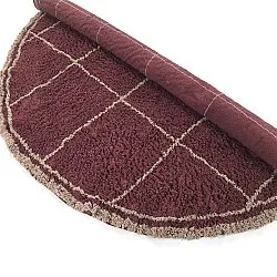 Rund Matta - Lana Natural Cotton Shaggy (taupe/röd)