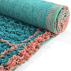 Ryamattor - Lana Natural Cotton Shaggy (turkos/rosa)
